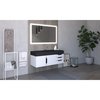 Castello Usa Amazon 48" Wall Mounted White Vanity With Black Top And Black Handles CB-MC-48W-BL-2056-BL
